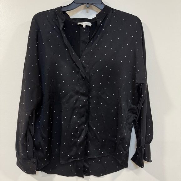 Vince Tops - Vince Black Blouse with White Dots quiet luxury